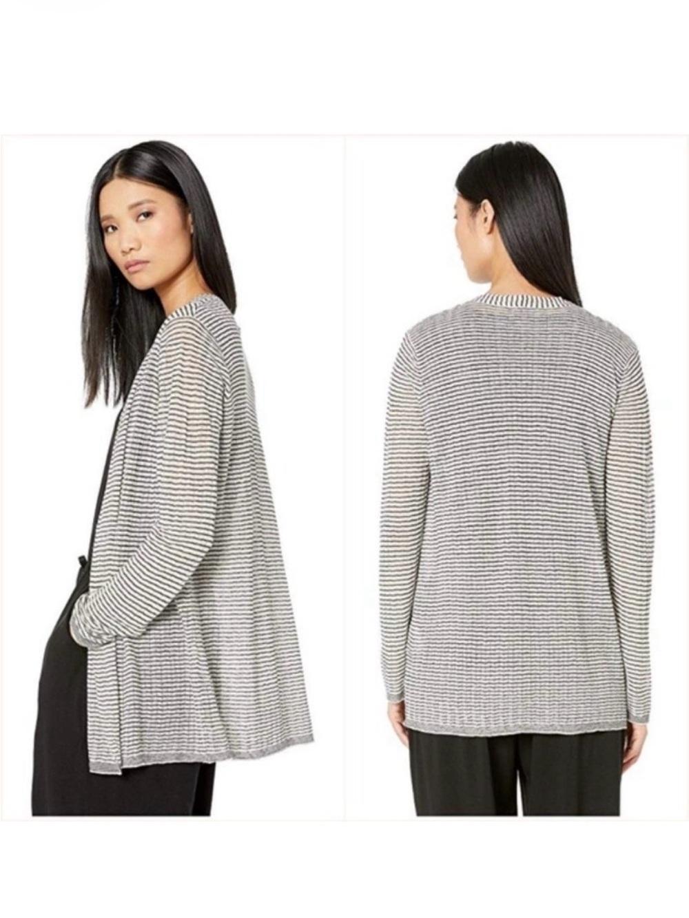 Eileen Fisher women’s open cardigan sizeM lightweight linen blend